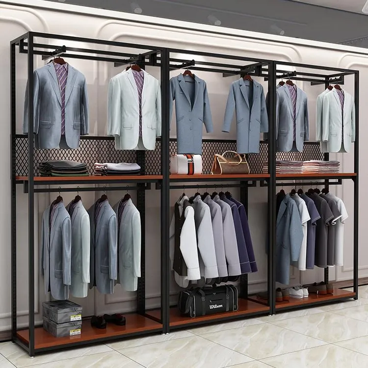 服装店展示架室内立式挂衣架男装店铁架子衣柜网红店装饰衣服货架
