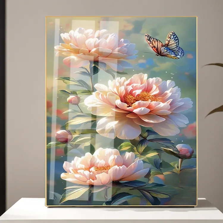 【牡丹花开】新款牡丹花开满钻全贴魔方圆钻卧室客厅房DIY手工