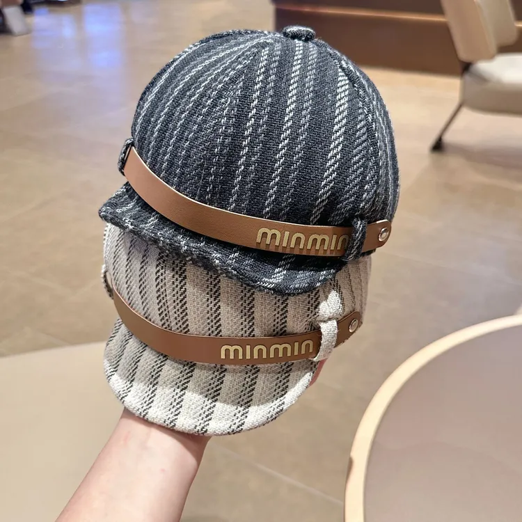 儿童英伦风春秋季条纹八角帽男女宝宝时尚报童帽洋气潮流贝雷帽潮