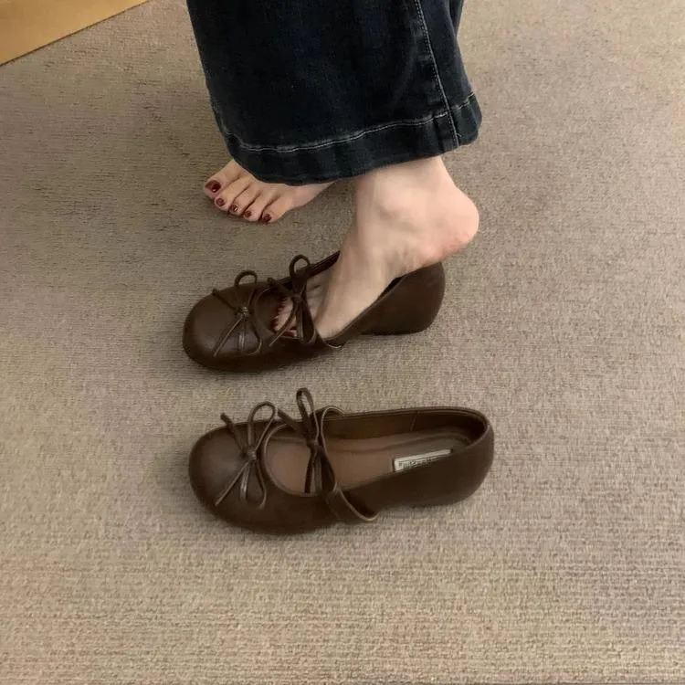 内增高棕色浅口单鞋女春秋新款韩版法式晚风气质仙女厚底玛丽珍鞋