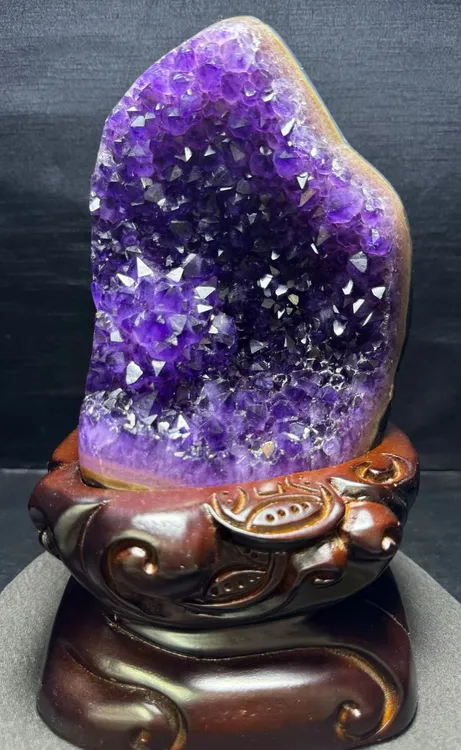 巴西原矿紫水晶晶花摆件