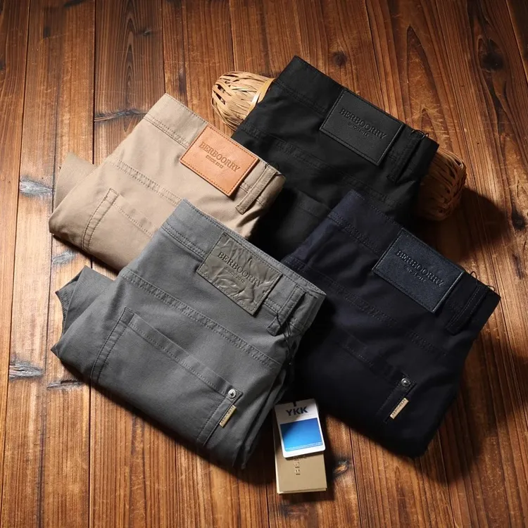 LEROLEHAR夏新款莫代尔柔软舒适薄款牛仔五袋款男士直筒休闲长裤