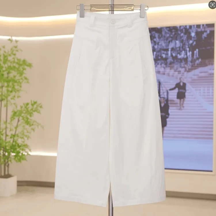 天丝薄款宽松2025夏季新款女洋气百搭显瘦八分裤小个子休闲阔腿裤