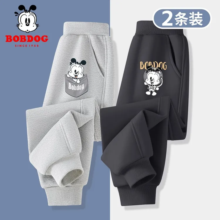 巴布豆儿童裤子春秋款2025新款男童休闲卫裤洋气运动裤帅气秋装男
