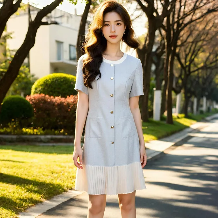 法式小众慵懒风甜美连衣裙女2025夏季新款洋气甜美清新别致裙子女