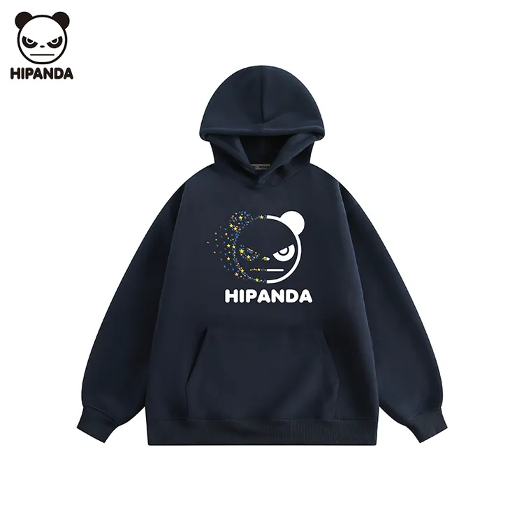 Hi Panda潮牌重磅连帽卫衣男女款秋冬季新款个性烫画宽松百搭外套