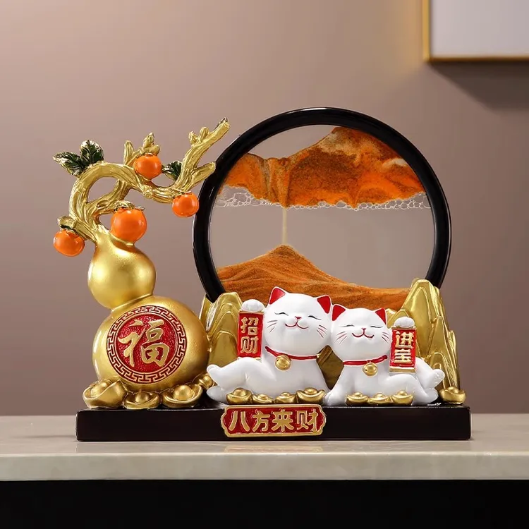 创意葫芦招财猫摆件开业乔迁礼物客厅玄关酒柜电视柜办公室装饰品