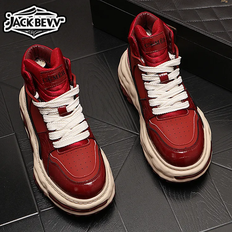 Jack Bennv秋冬新款网红高帮休闲男鞋百搭男士潮流运动时尚潮鞋子