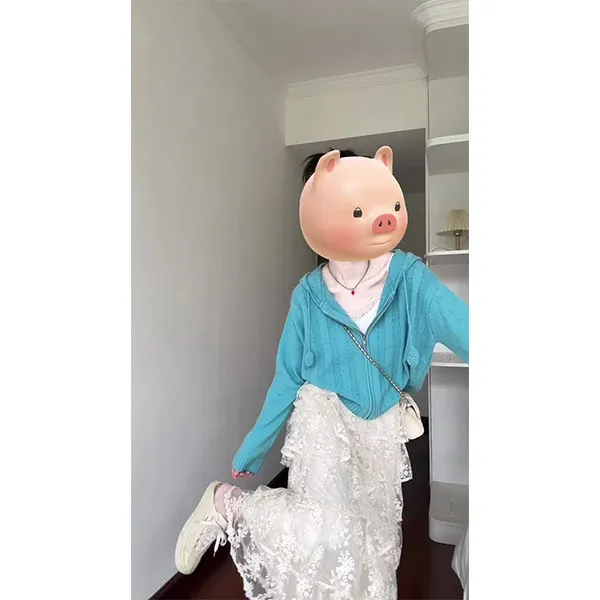 韩系早秋新款连帽趣味立体球系带针织开衫女+半身裙洋气时尚套装