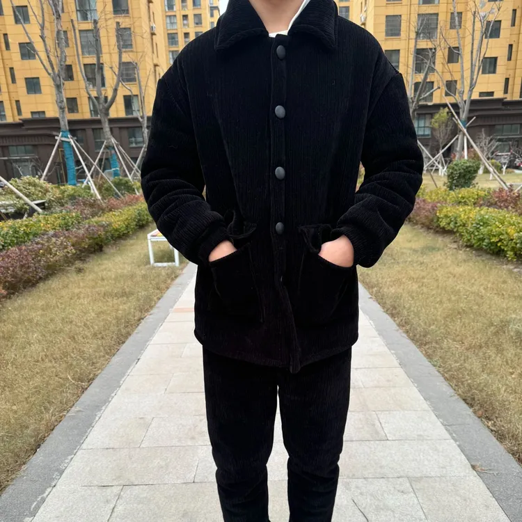 雪尼尔男士家居服三层夹绒加厚睡衣套装保暖外穿简约加绒超厚冬款