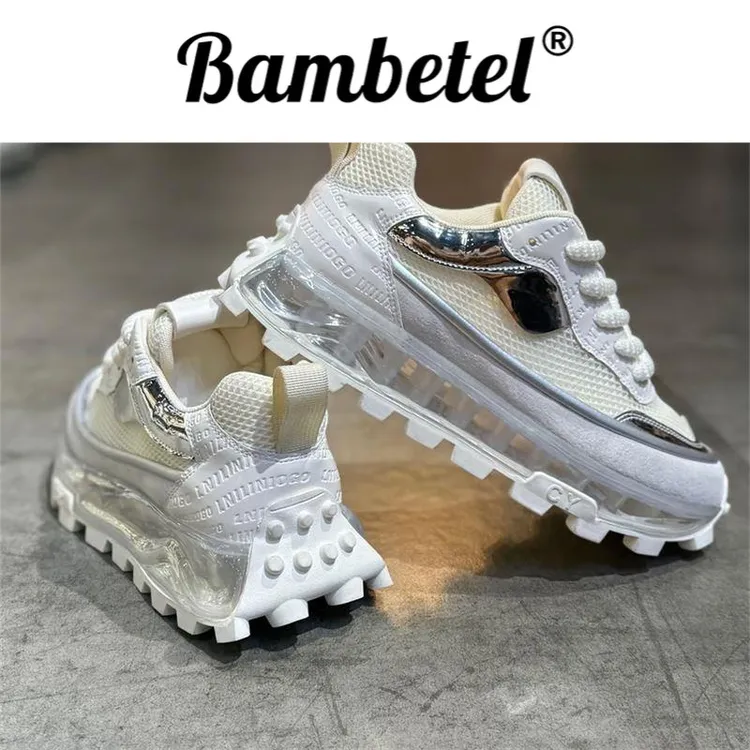 Bambetel简单的感觉夏季休闲透气低帮小白鞋男软底气垫板鞋鞋子