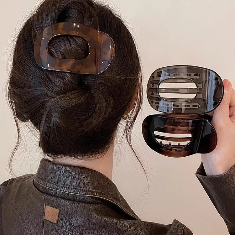 复古慵懒风~后脑勺弧形大号盘发鸭嘴夹女夏2025新款发夹鲨鱼