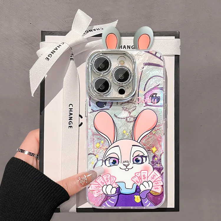 耳朵朱迪尼克适用苹果17华为VIVO/OPPO小米iPhone16冰川纹手机壳