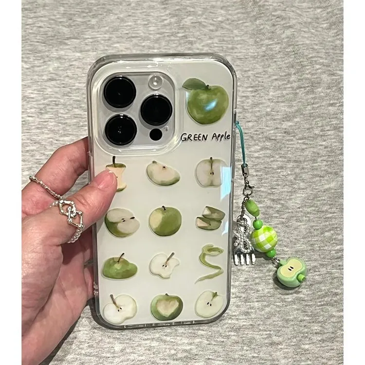 奥菲顿涂鸦多样青苹果适用iPhone16大孔手机壳华为vivo小米oppo套