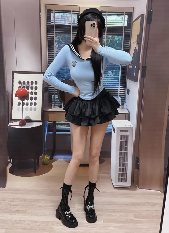 韩系甜心原创正版春季JK制服修身显瘦针织衫学院风上衣蓬蓬裙