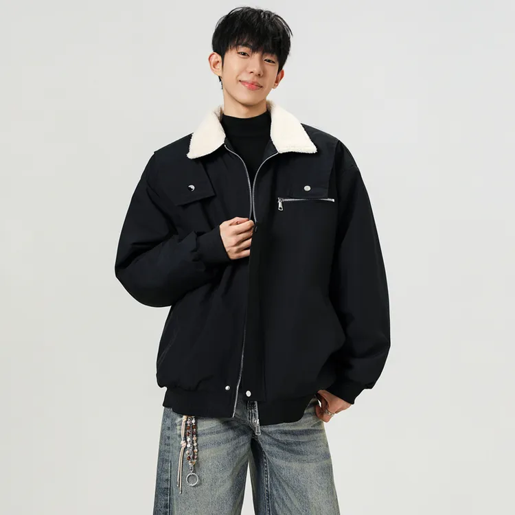山系潮流户外外套男美式复古机能学院风棒球服夹克简约教练飞行服