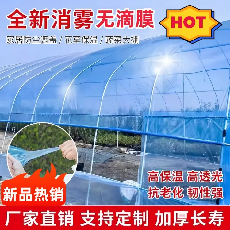 塑料大棚膜整卷抗老化高透光加厚无滴膜防晒防雨保温种植蔬菜专用
