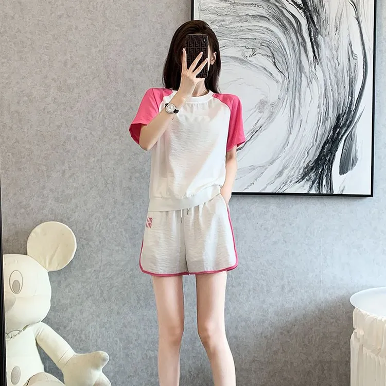 2025夏季新款运动套装女短袖短裤两件套薄款休闲潮