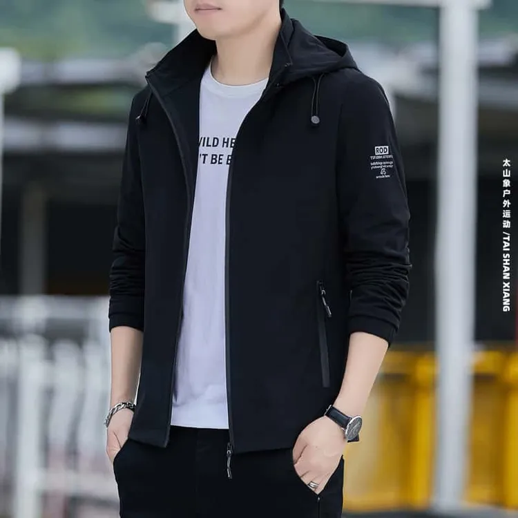 太山象春秋休闲男外套宽松夹克可脱卸帽户外运动防风防水透气上衣