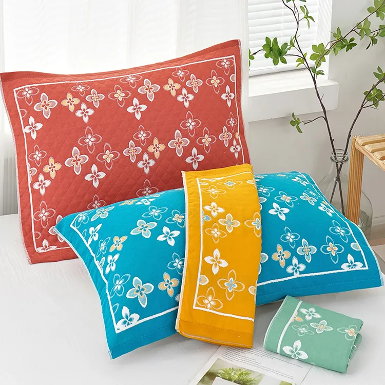 四季花边款花边复古风枕巾盖巾家用枕头巾八层加大成人吸汗柔软