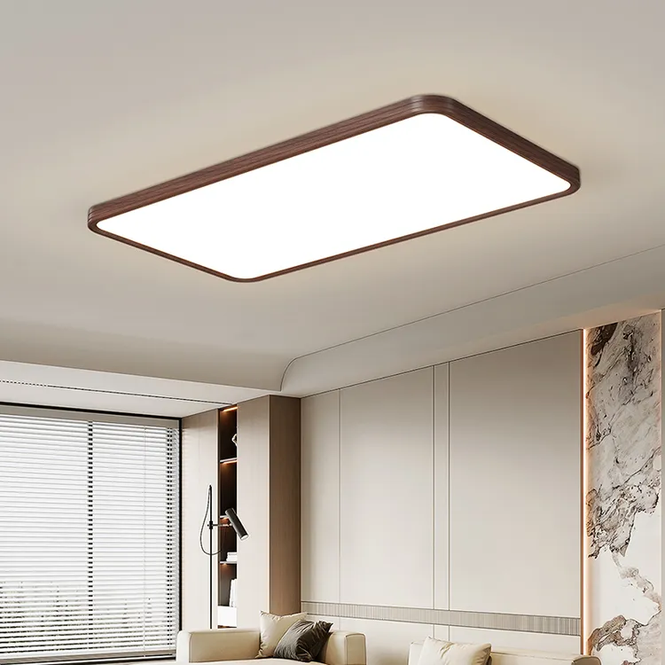 2.7cm超薄简约2025年新中式吸顶灯卧室客厅护眼灯胡桃木中古风灯