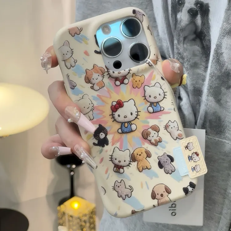 爆炸小猫标签适用苹果17/16promax手机壳华为P70vivoppo小米15套