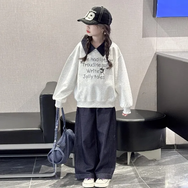 女童秋装套装2025新款秋季洋气女孩大童卫衣两件套儿童装潮酷穿搭