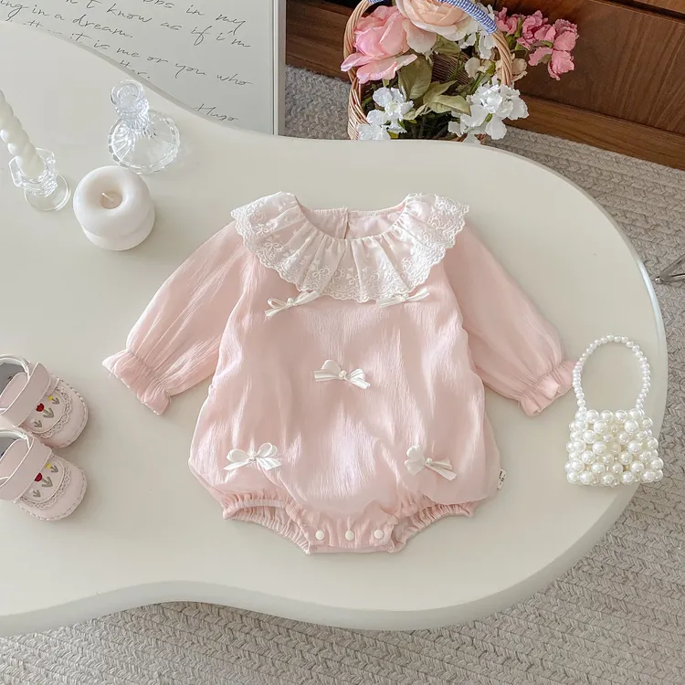 春秋女宝宝早秋包屁衣新生儿婴儿衣服百天周岁甜美可爱公主外出服