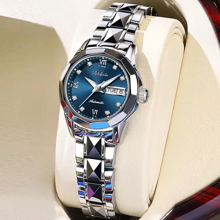 瑞士全自动纯机械手表女士防水夜光高档气质时尚百搭潮流情侣腕表