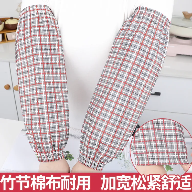 竹节棉布袖套男女上班耐脏工作耐磨纯棉套袖秋冬厨房干活用的护袖