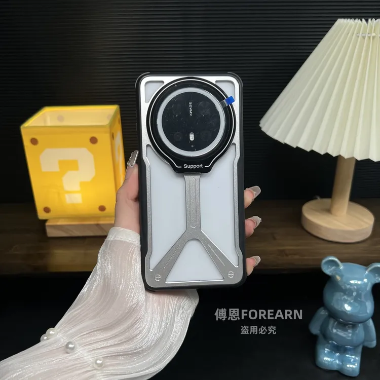 适用于华为mate70pro手机壳mate60新款带支架金属散热保护套镂空