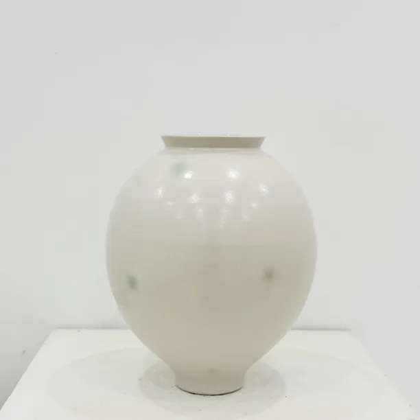 粉引彩绘波点重工陶艺水培花瓶