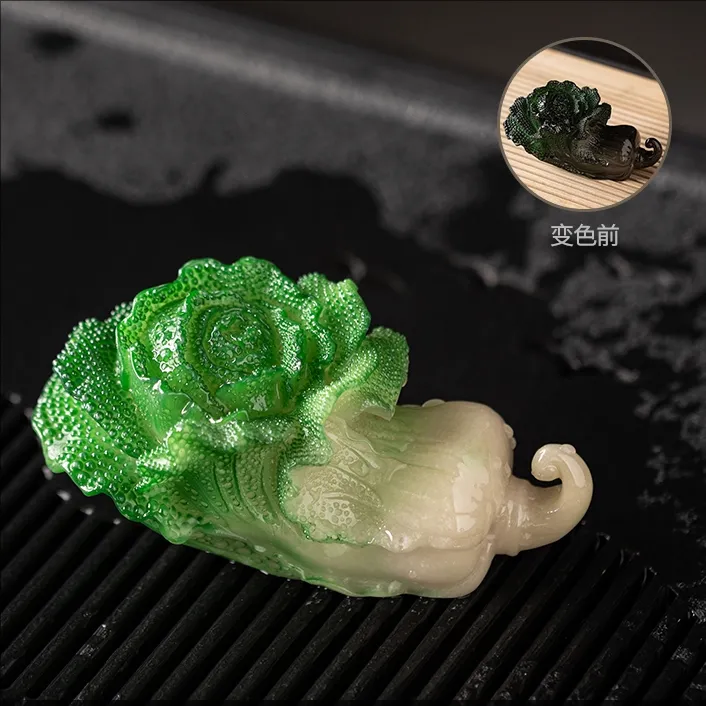 百财聚来招财玉白菜变色茶宠创意可养个性白菜茶玩茶桌茶台装饰品