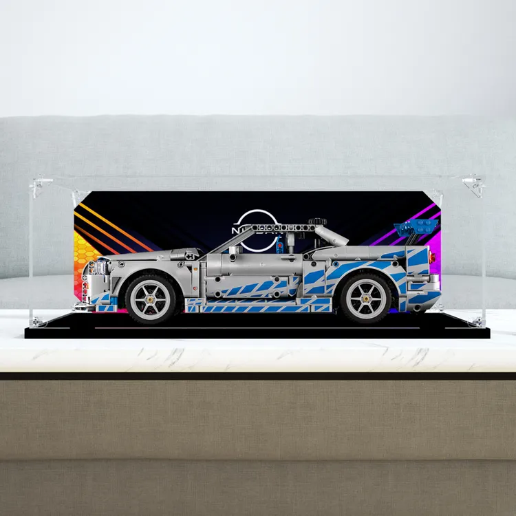 旻悦亚克力防尘盒适用乐高42210 速度与激情日产GT-R34赛车展示盒