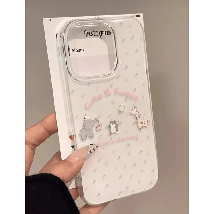 可爱星星动物适用于iPhone17/16大孔手机壳15苹果14promax简约13