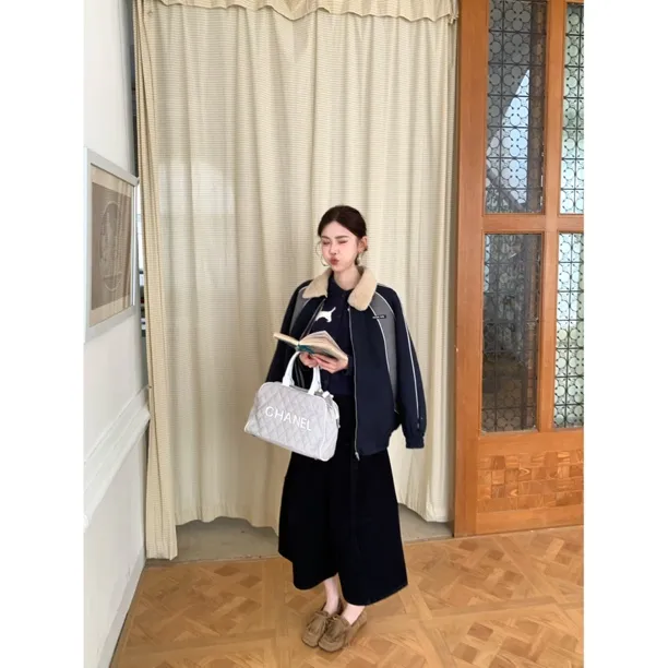 赵小小【miu系时髦尖子生～】10172 冬季学院风宽松上衣休闲翻领外套