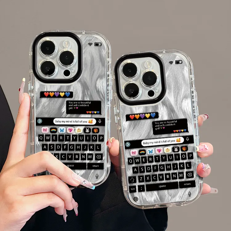 对话框键盘适用苹果16promax泡芙手机壳iPhone15羽纱华为oppo小米