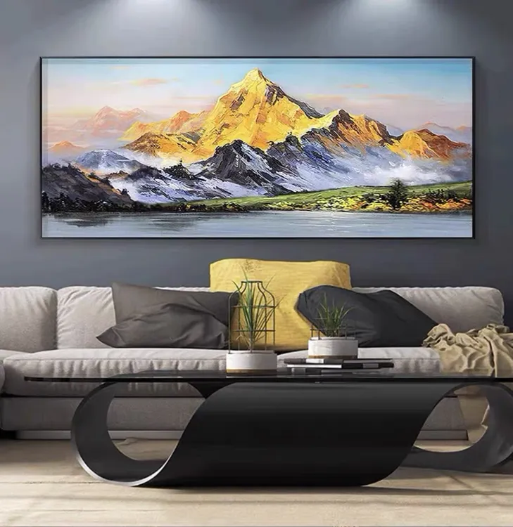 日照金山沙发背景墙客厅装饰画高级感现代简约挂画大气壁画