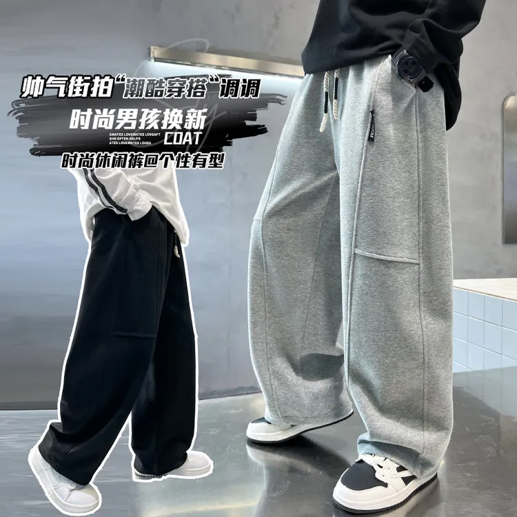 男女童运动长裤2025秋季新款中大童卫裤宽松休闲舒适百搭潮酷痞帅