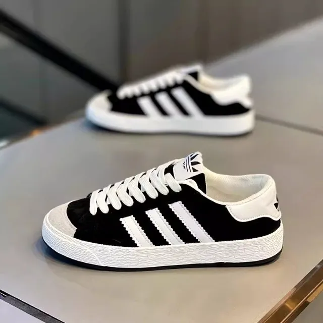 NPKP2025春夏新款休闲低帮潮流三道杠软底板鞋时尚百搭网红潮牌韩