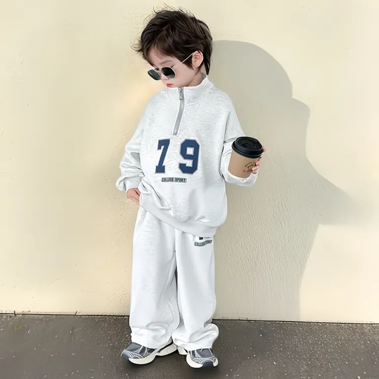男童潮款休闲套装秋季韩版儿童男孩潮流时尚简约宽松舒适亲肤长袖