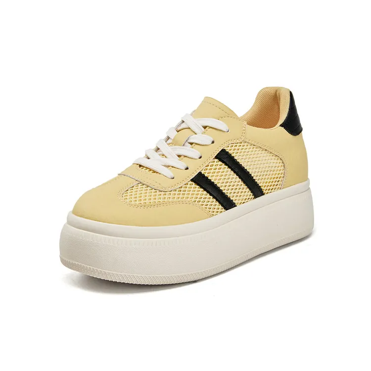 内增高厚底德训鞋女2025夏季新款爆款百搭休闲板鞋透气网面小白鞋