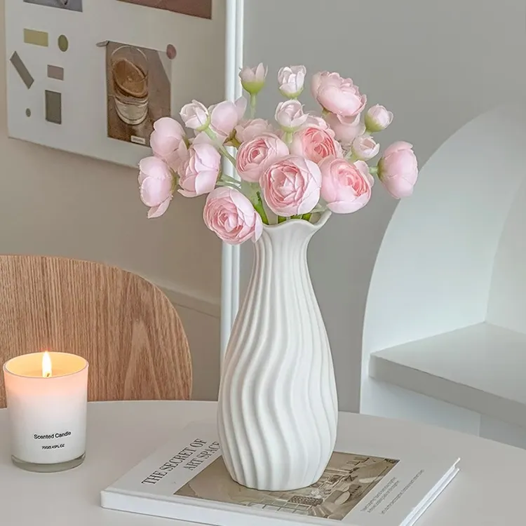 柚萝仿真洋牡丹高档装饰花卉露莲假花客厅花艺花束摆件餐桌花瓶摆