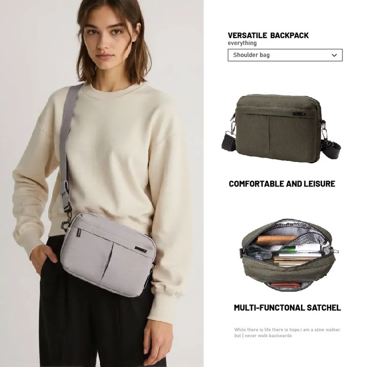 in-way/盈威百搭复古简约男女通用斜挎单肩微物钓杆包帆布0988