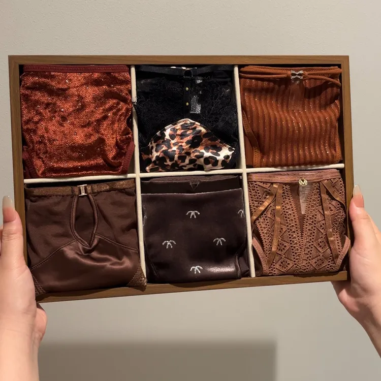 「深秋朗姆酒」法式性感蕾丝美拉德色系三角轻奢内裤女时尚秋冬新款