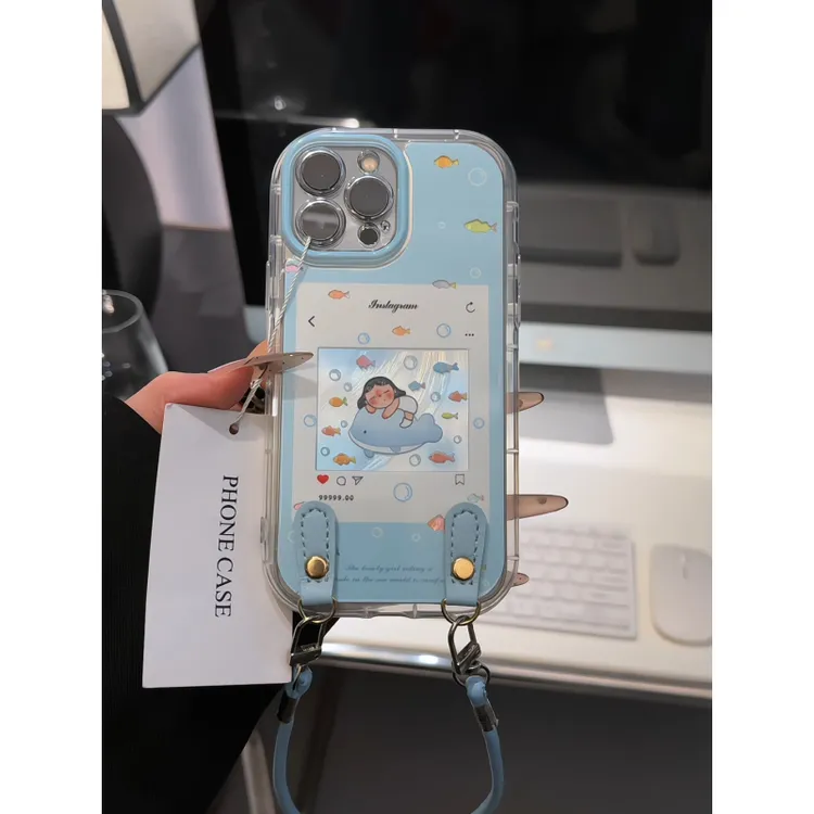 鲸鱼女孩适用苹果16promax手机壳iPhone15泡芙oppo华为vivo小米15
