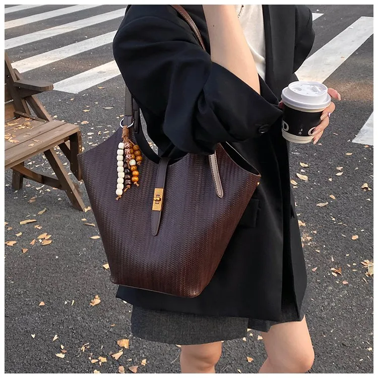 爆款美拉德包包女式2025新款潮小众流行单肩包托特包通勤包