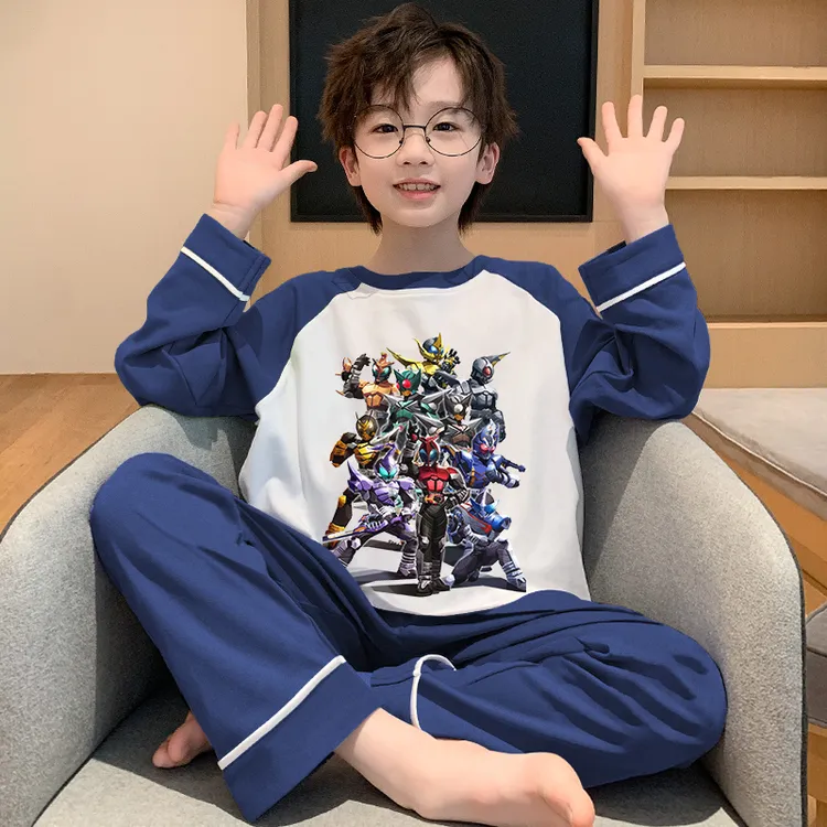 男童睡衣秋季2025新款纯棉青少年秋款假面骑士男孩儿童家居服套装
