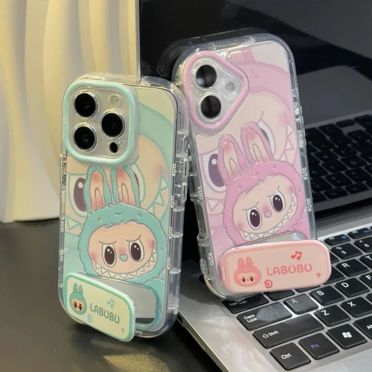 拉布布镜子支架适用苹果16羽纱手机壳华为pura70vivo小米15oppo套