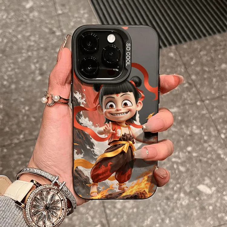 哪吒适用16promax14彩银13iphone15卡通11手机壳12xr87可爱xs